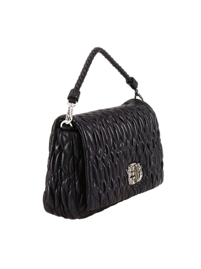 Shop Miu Miu Clutch Shoulder Bag Women  In Black