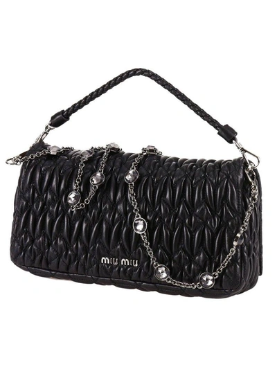 Shop Miu Miu Clutch Shoulder Bag Women  In Black