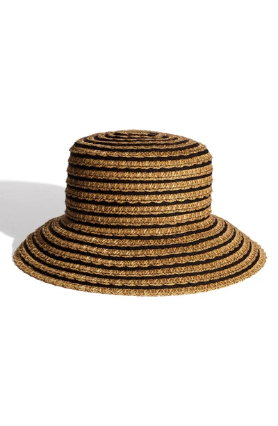 Shop Eric Javits 'braid Dame' Hat In Black Mix