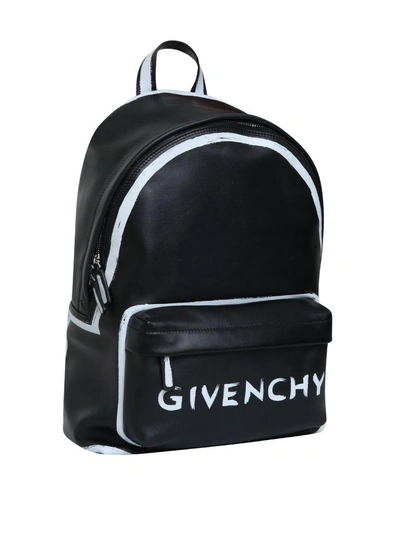 Shop Givenchy Logo Leather Backpack In Nero