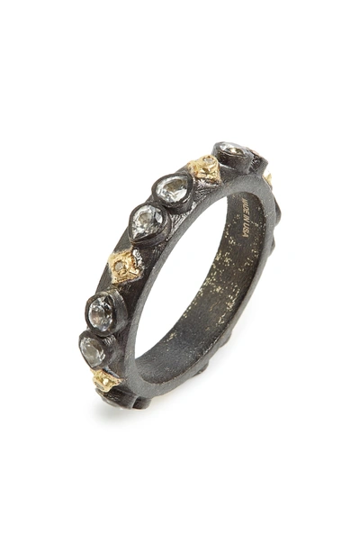 Shop Armenta Old World Sapphire Blackened Stack Ring In Silver