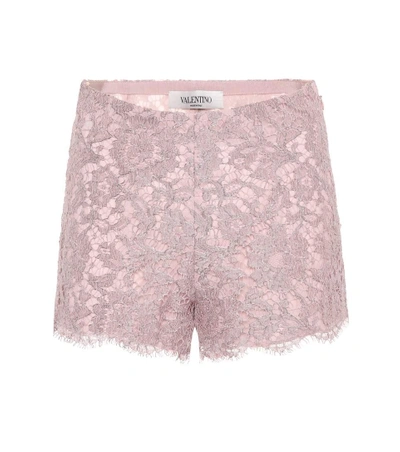 Shop Valentino Lace Shorts In Pink