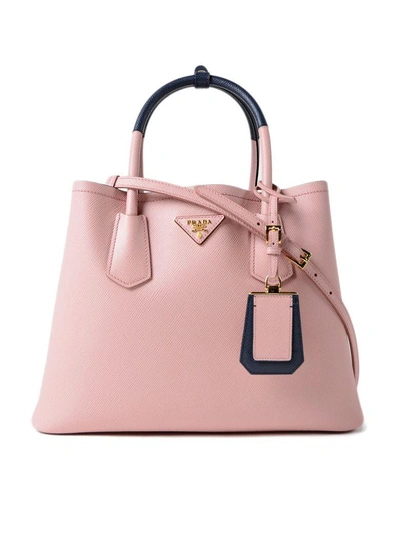 Prada Saffiano Cuir Double Bag In Pesco-baltico