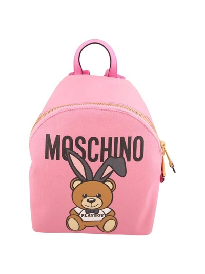 Shop Moschino Teddy Playboy Backpack In Pink