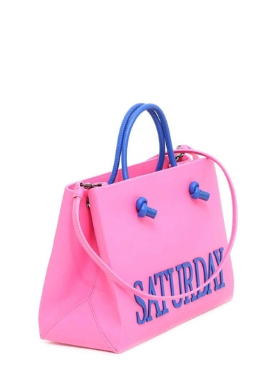 Shop Alberta Ferretti Rainbow Week Shopping Bag In Fucsia