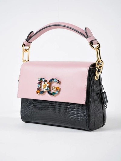 Shop Dolce & Gabbana Embellished Shoulder Bag In Pink & Purple