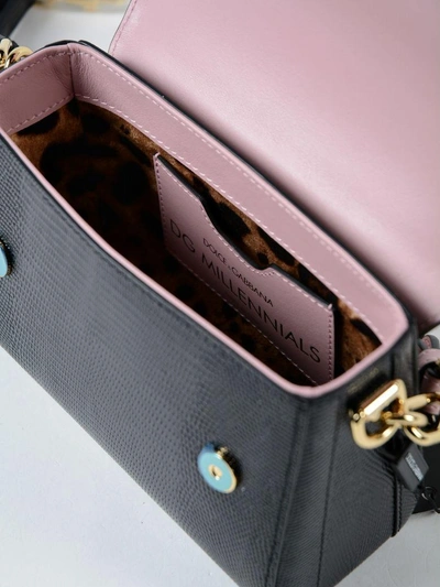 Shop Dolce & Gabbana Embellished Shoulder Bag In Pink & Purple