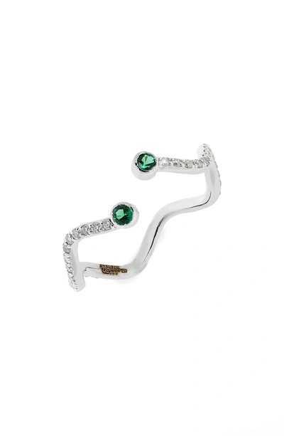 Shop Sabine Getty Baby Memphis Wiggly Snake Ring In White Gold Diamond
