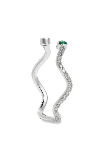 Shop Sabine Getty Baby Memphis Wiggly Snake Ring In White Gold Diamond