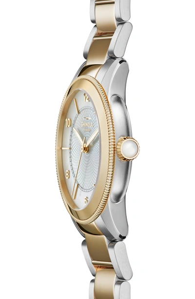 Shop Shinola Gail Bracelet Watch, 36mm In Silver/ Mop/ Gold