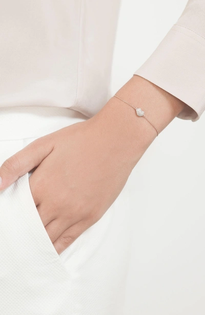 Shop Monica Vinader Nura Mini Heart Diamond Bracelet In Rose Gold/ Diamond