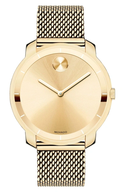 Shop Movado 'bold' Mesh Strap Watch, 36mm In Gold
