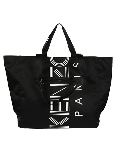 Shop Kenzo Logo Print Tote In Black
