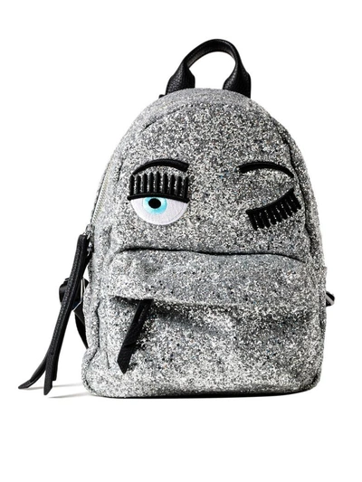 Shop Chiara Ferragni Glitter Backpack In Metallic