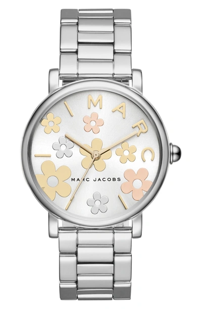 Shop Marc Jacobs Classic Bracelet Watch, 36mm In Silver/ White/ Silver