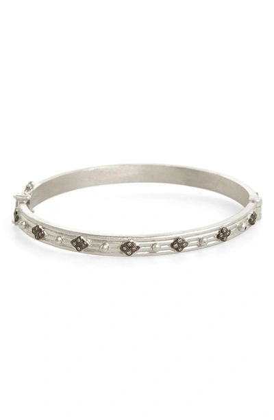 Shop Armenta New World Diamond Hinge Bangle In Silver