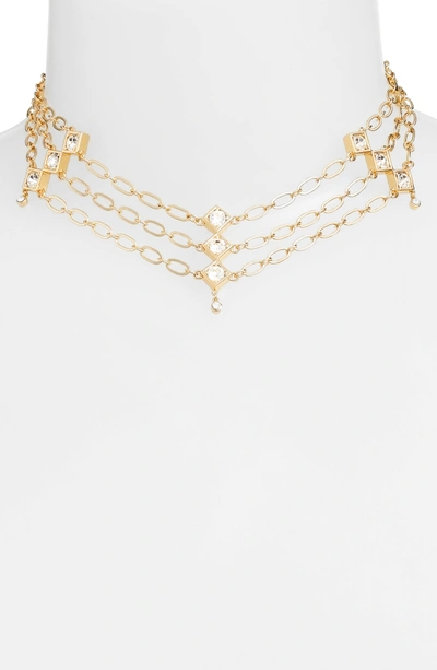 Shop Jules Smith Tulum Multistrand Necklace In Gold/ Clear