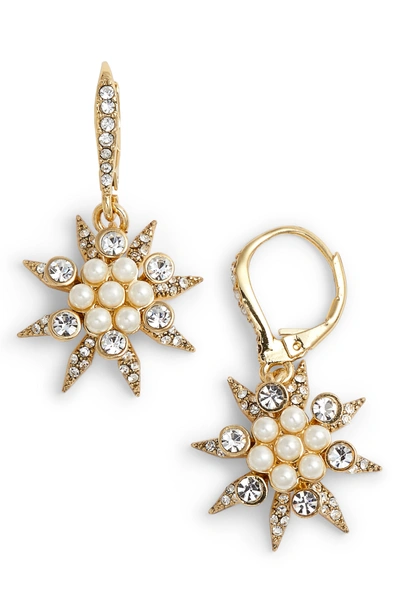 Shop Jenny Packham Star Cluster Drop Earrings In Gold/ Champagne