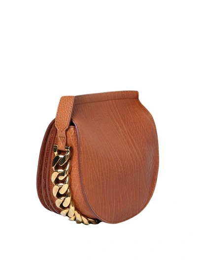 Shop Givenchy Infinity Leather Bag In Marrone