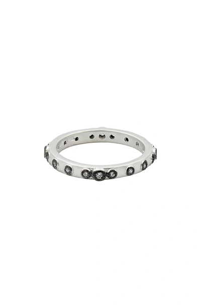 Shop Freida Rothman Stacking Ring In Black/ Silver