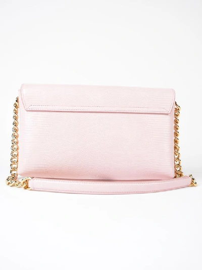 Shop Dolce & Gabbana Leather Shoulder Bag In Pink & Purple
