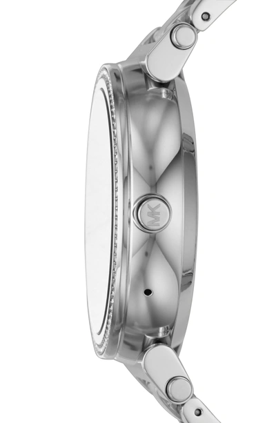 Shop Michael Kors Sofie Smart Bracelet Watch, 42mm In Silver/ Black/ Silver