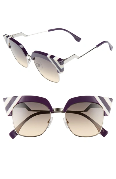Shop Fendi 50mm Cat Eye Sunglasses - Violet