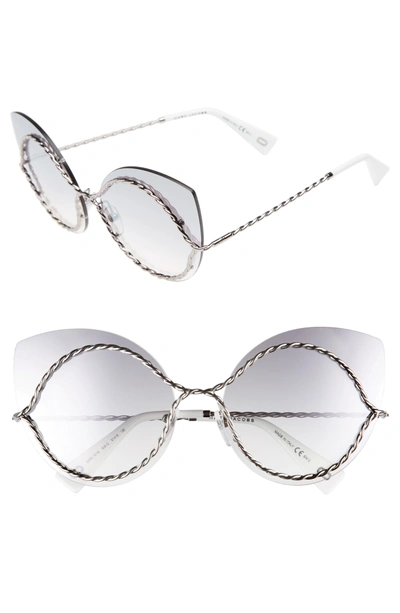Shop Marc Jacobs 61mm Rimless Cat Eye Sunglasses - Ruthenium