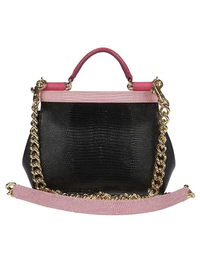 Shop Dolce & Gabbana Sicily Shoulder Bag In Candy-nero