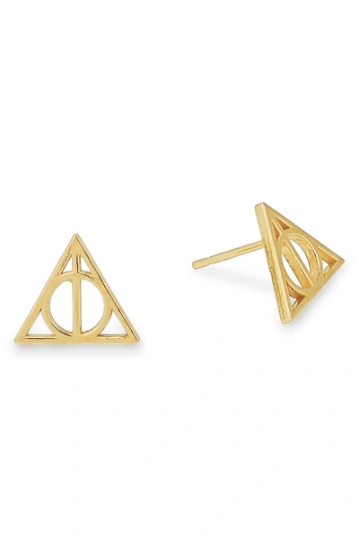 Shop Alex And Ani Harry Potter(tm) Deathly Hallows(tm) Earrings In Gold
