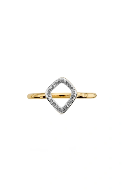 Shop Monica Vinader Riva Mini Kite Diamond Stacking Ring In Rose Gold
