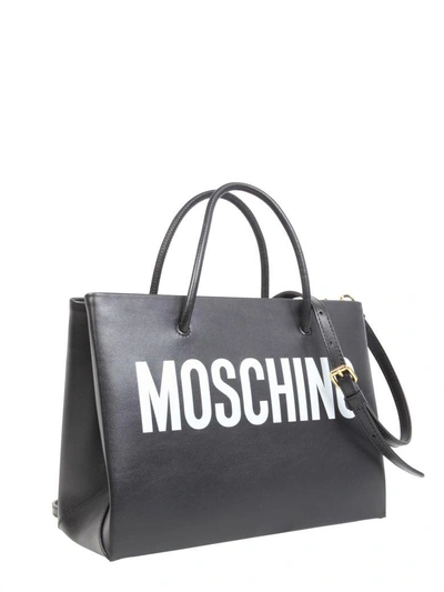 Shop Moschino Shopping Bag With Logo Lettering In Nero