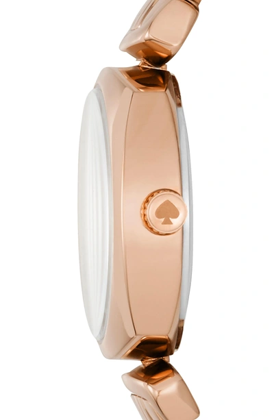 Shop Kate Spade Barrow Leather Strap Watch, 24mm In Rose Gold/ White/ Rose Gold