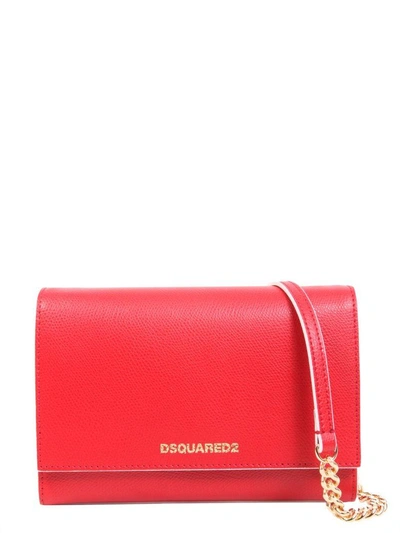 Shop Dsquared2 Leather Crossbody Bag In Rosso