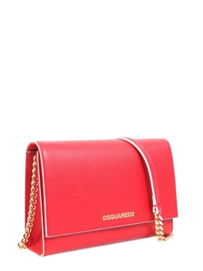 Shop Dsquared2 Leather Crossbody Bag In Rosso