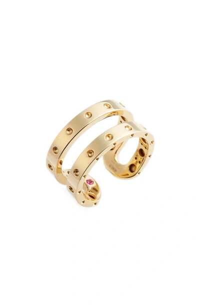 Shop Roberto Coin Symphony Double Pois Moi Ring In Yellow Gold