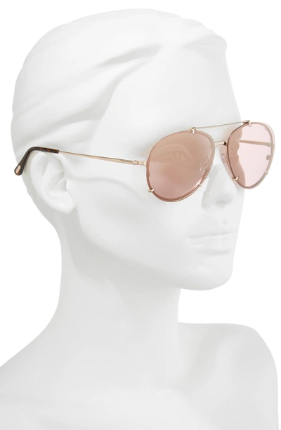 Shop Tom Ford Dickon 59mm Aviator Sunglasses - Shiny Rose Gold/ Gradient