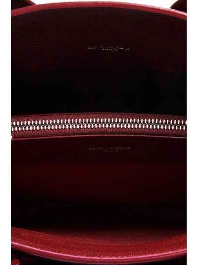 Shop Saint Laurent Small Sac De Jour Souple Bag In Dark Red Grained Leather