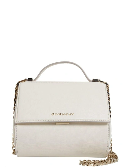 Shop Givenchy Pandora Box Chain Mini Bag In Bianco