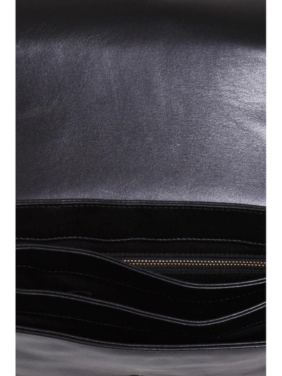 Shop Lanvin Leather & Patent Shoulder Bag In Black