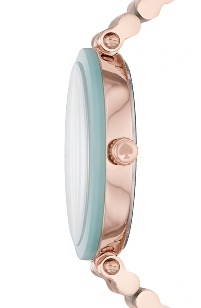 Shop Kate Spade Holland Bracelet Watch, 38mm In Green/ Mop/ Pink