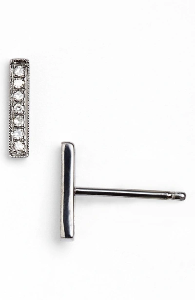 Shop Dana Rebecca Designs 'sylvie Rose' Diamond Bar Stud Earrings In Black Rhodium