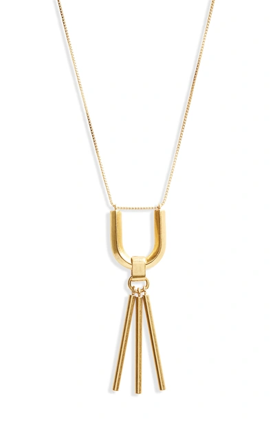 Shop Madewell Curvelink Pendant Necklace In Gold Ox