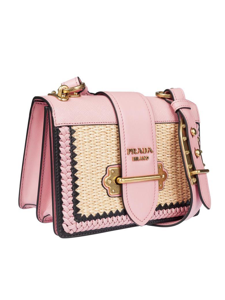 Prada Cahier Straw Shoulder Bag In Naturalepetalo ModeSens
