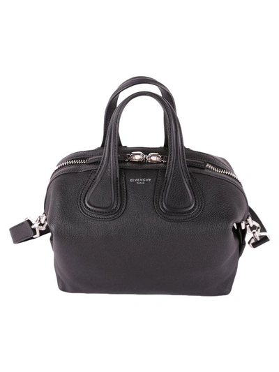 Shop Givenchy Nightingale Small Leather Bag In Black