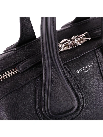 Shop Givenchy Nightingale Small Leather Bag In Black