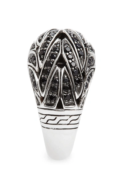 Shop John Hardy Classic Chain Dome Ring In Silver/ Black Sapphire