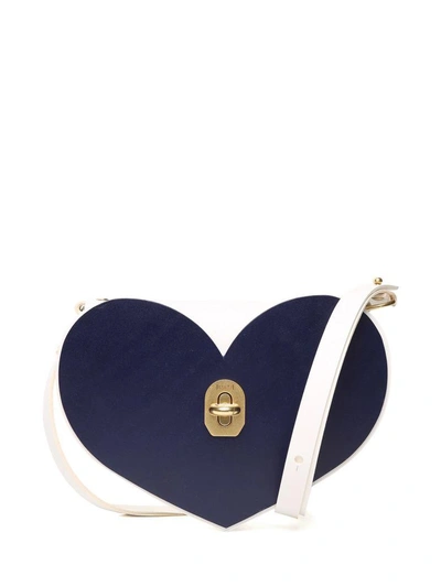 Shop Niels Peeraer Heart Bi-colour Smooth-leather Shoulder Bag In Bianco