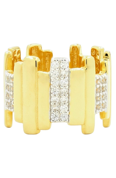 Shop Freida Rothman Radiance Cubic Zirconia Ring In Silver/ Gold