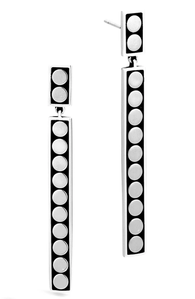 Shop John Hardy Dot Linear Drop Earrings In Silver